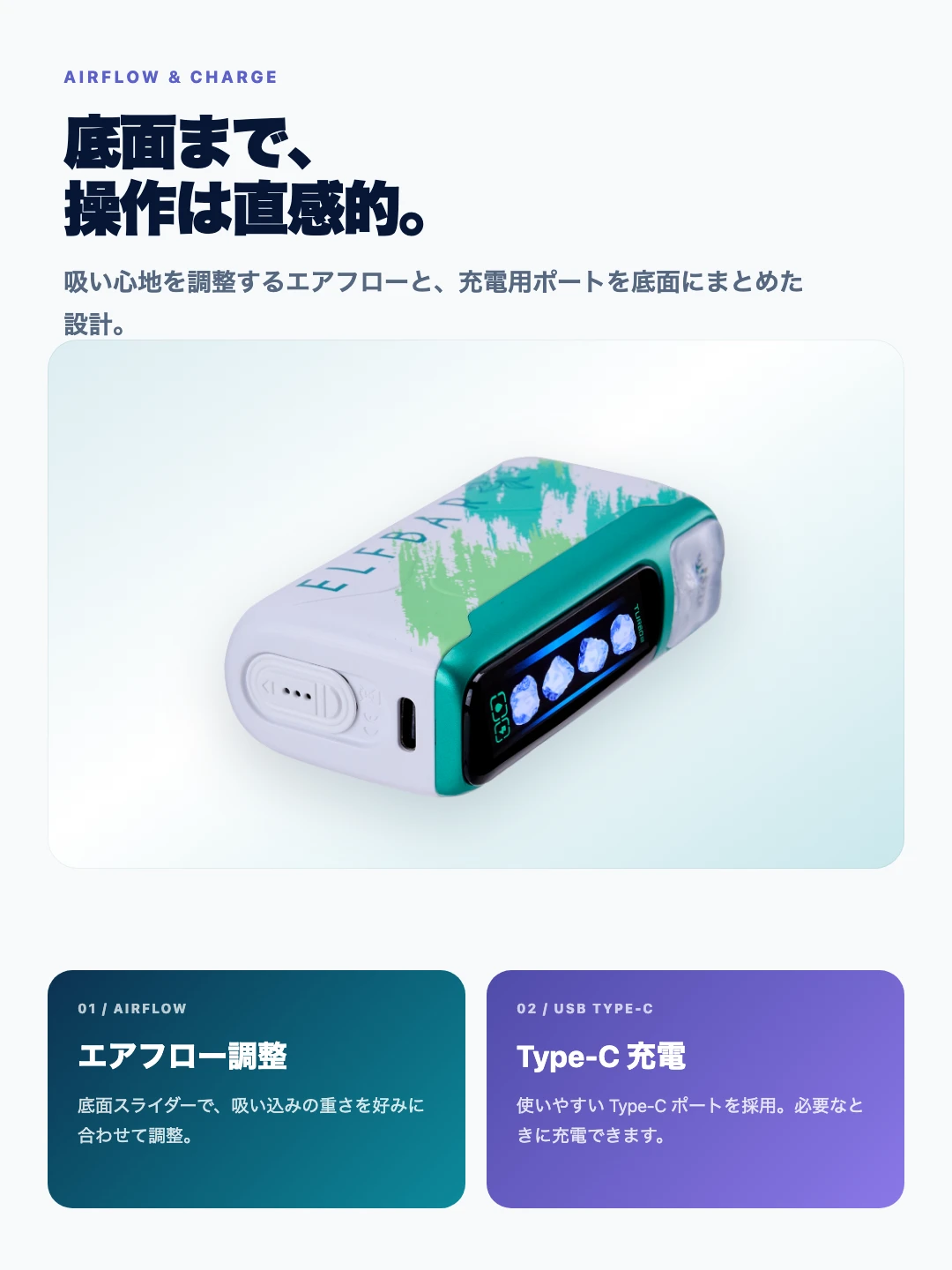 Ice Kingのエアフロー調整とType-C充電